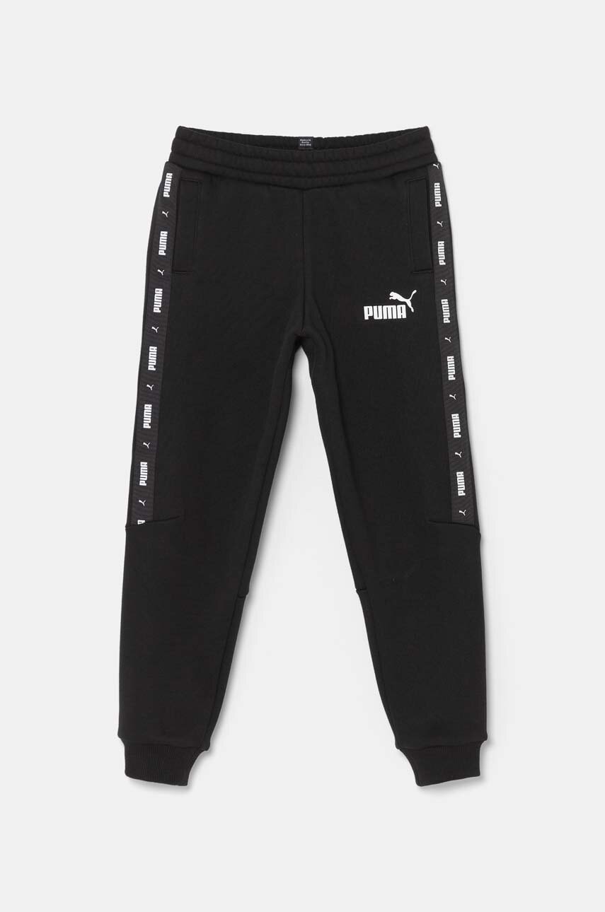 Otroški spodnji del trenirke Puma ESS Tape Sweatpants FL cl B črna barva