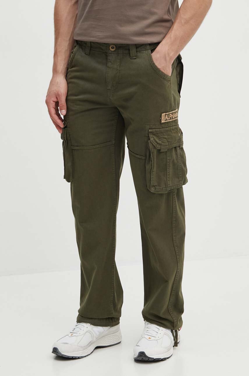 Pamučne hlače Alpha Industries Jet Pant boja: zelena, ravni kroj 101212.142