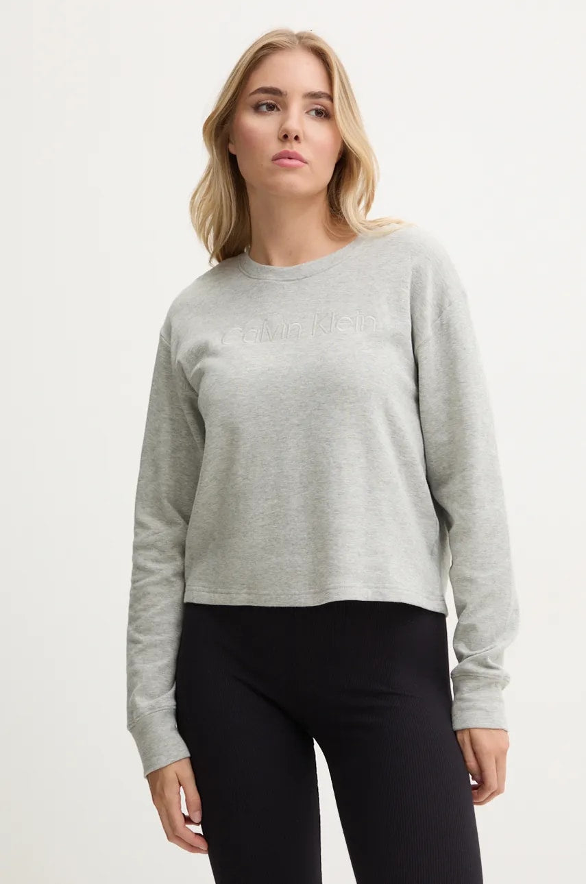 Pulover za spanje Calvin Klein Underwear ženski, siva barva, 000QS7273E