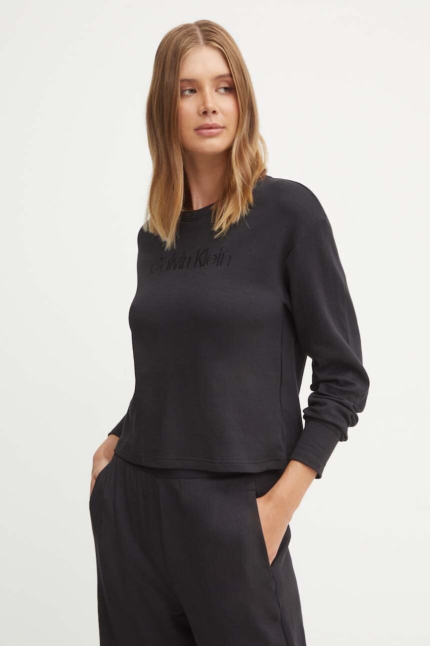 Pulover za spanje Calvin Klein Underwear ženski, črna barva, 000QS7273E