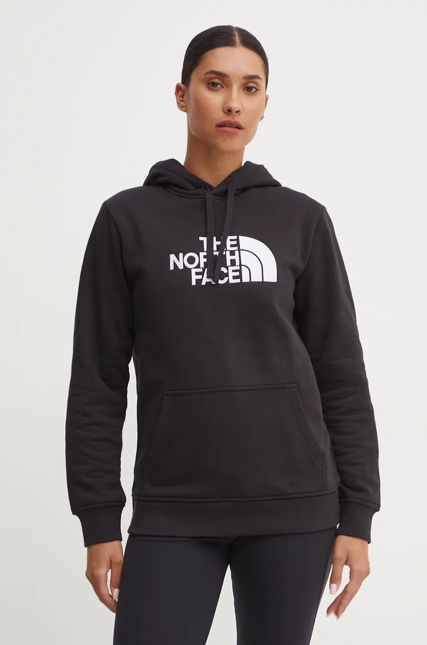 Pulover The North Face Drew Peak Pullover Hoodie ženski, črna barva, s kapuco, NF0A89EHJK31