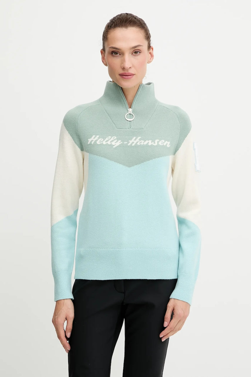 Pulover Helly Hansen Apres boja: tamno plava, tople, s dolčevitom, 66029