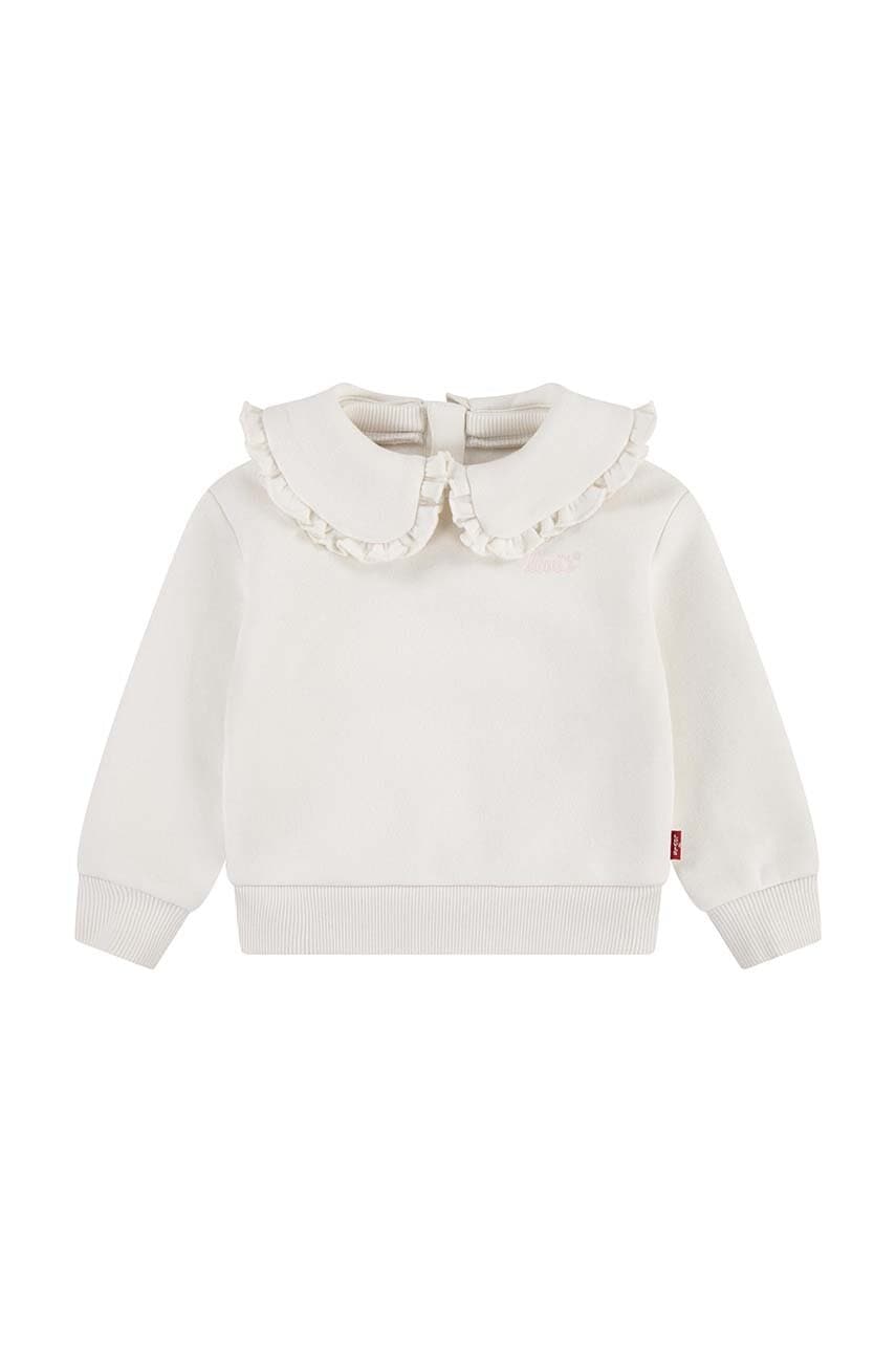 Pulover za dojenčka Levi's RUFFLE COLLARED CREW bež barva, 1EK989