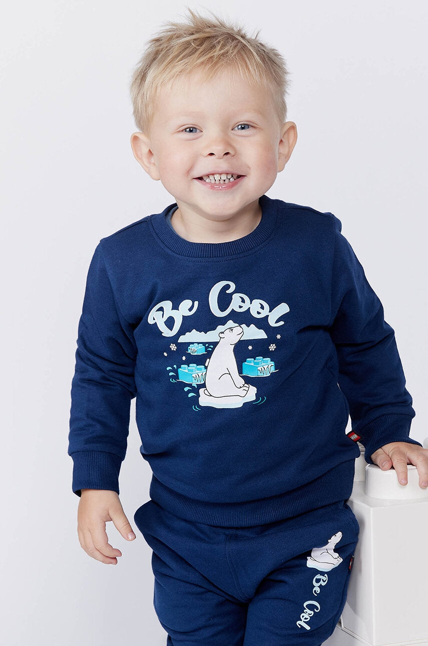 Dječja pamučna dukserica Lego LWSCOPE 600 boja: tamno plava, s tiskom, 12011361