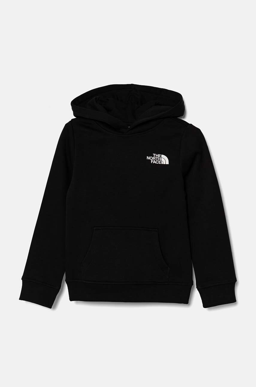 Dječja dukserica The North Face REDBOX REGULAR P-O HOODIE boja: crna, s kapuljačom, s tiskom, NF0A89H9JK31