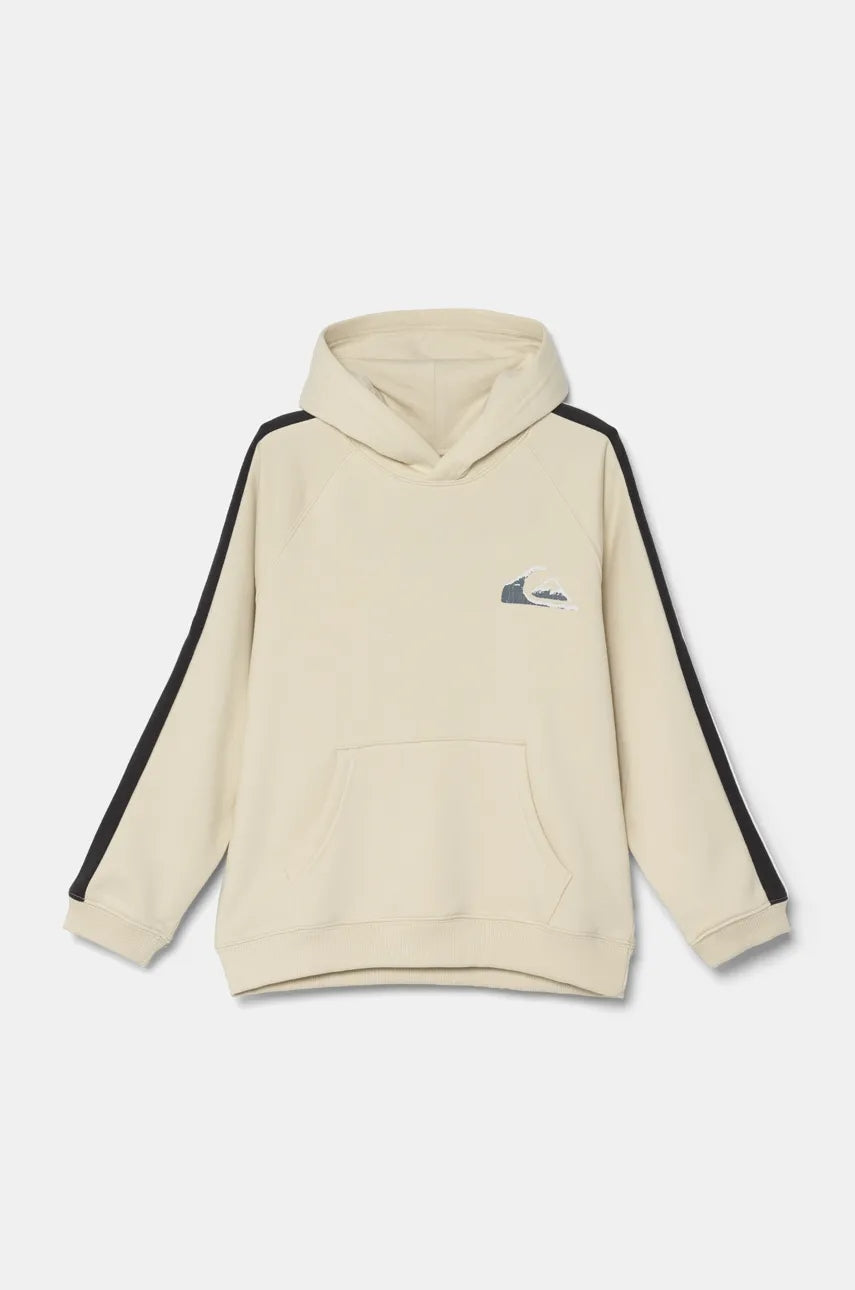 Otroški pulover Quiksilver GRAYLING HOODIE bež barva, s kapuco, EQBFT03894