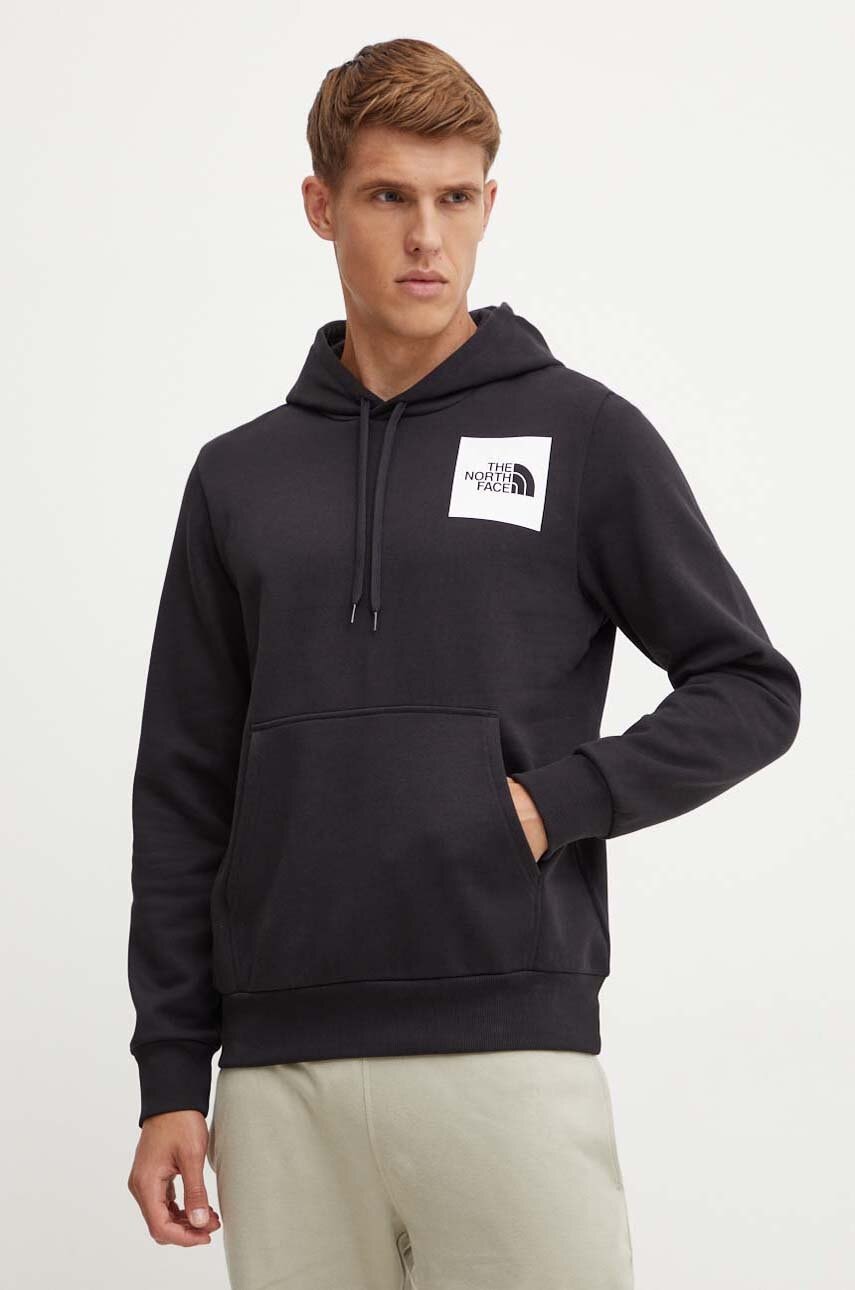 Dukserica The North Face Fine Hoodie za muškarce, boja: crna, s kapuljačom, s tiskom, NF0A89EUJK31