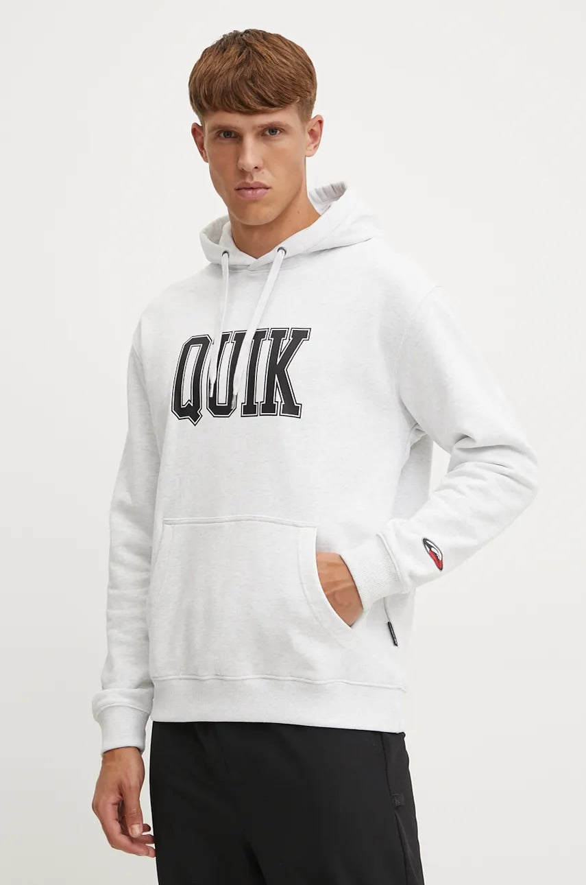 Pulover Quiksilver Griffin Hoodie moški, siva barva, s kapuco, AQYFT03407