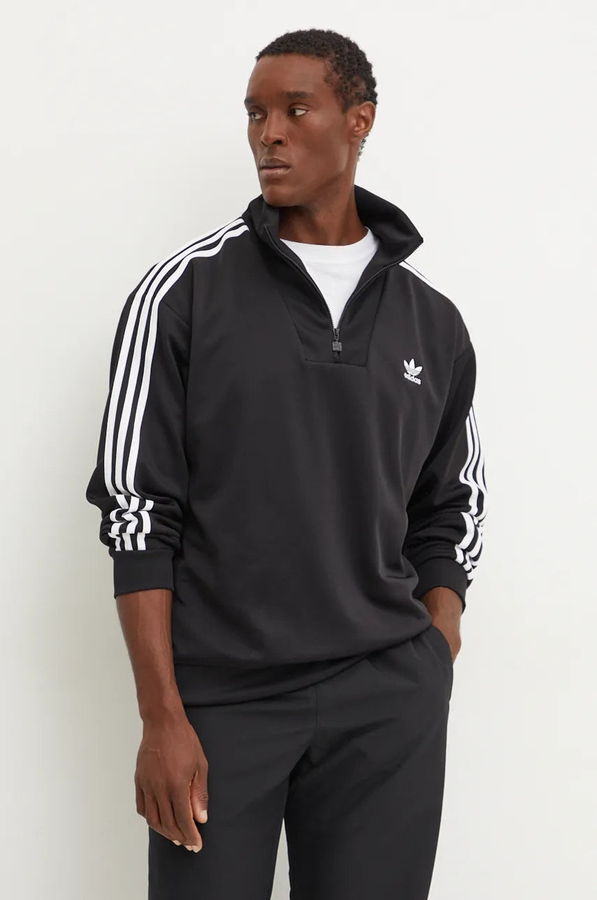 Dukserica adidas Originals Funnelneck Tracktop za muškarce, boja: crna, s aplikacijom, IZ4803