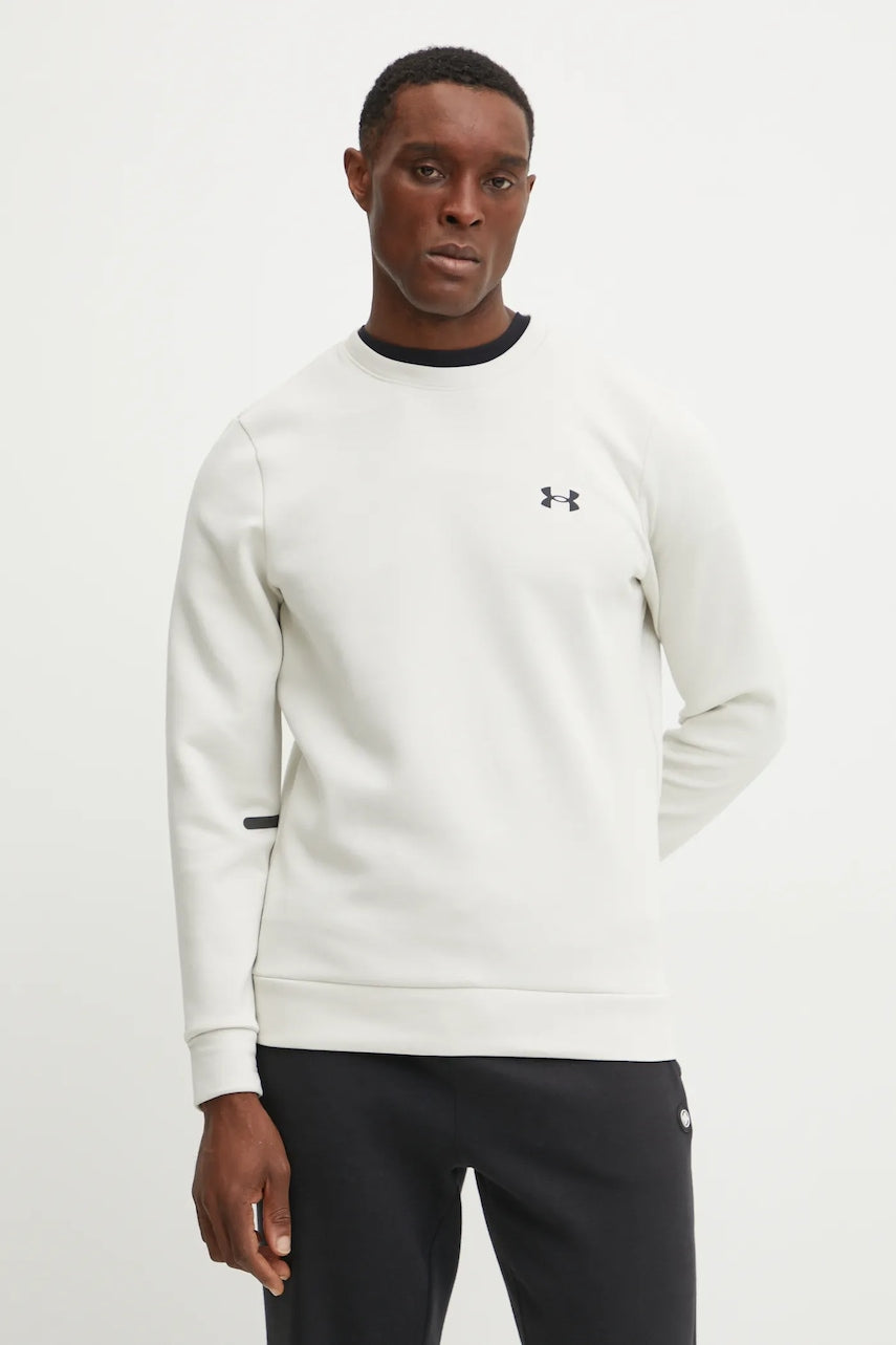 Dukserica Under Armour Unstoppable Fleece Crew za muškarce, boja: siva, s tiskom, 1389351