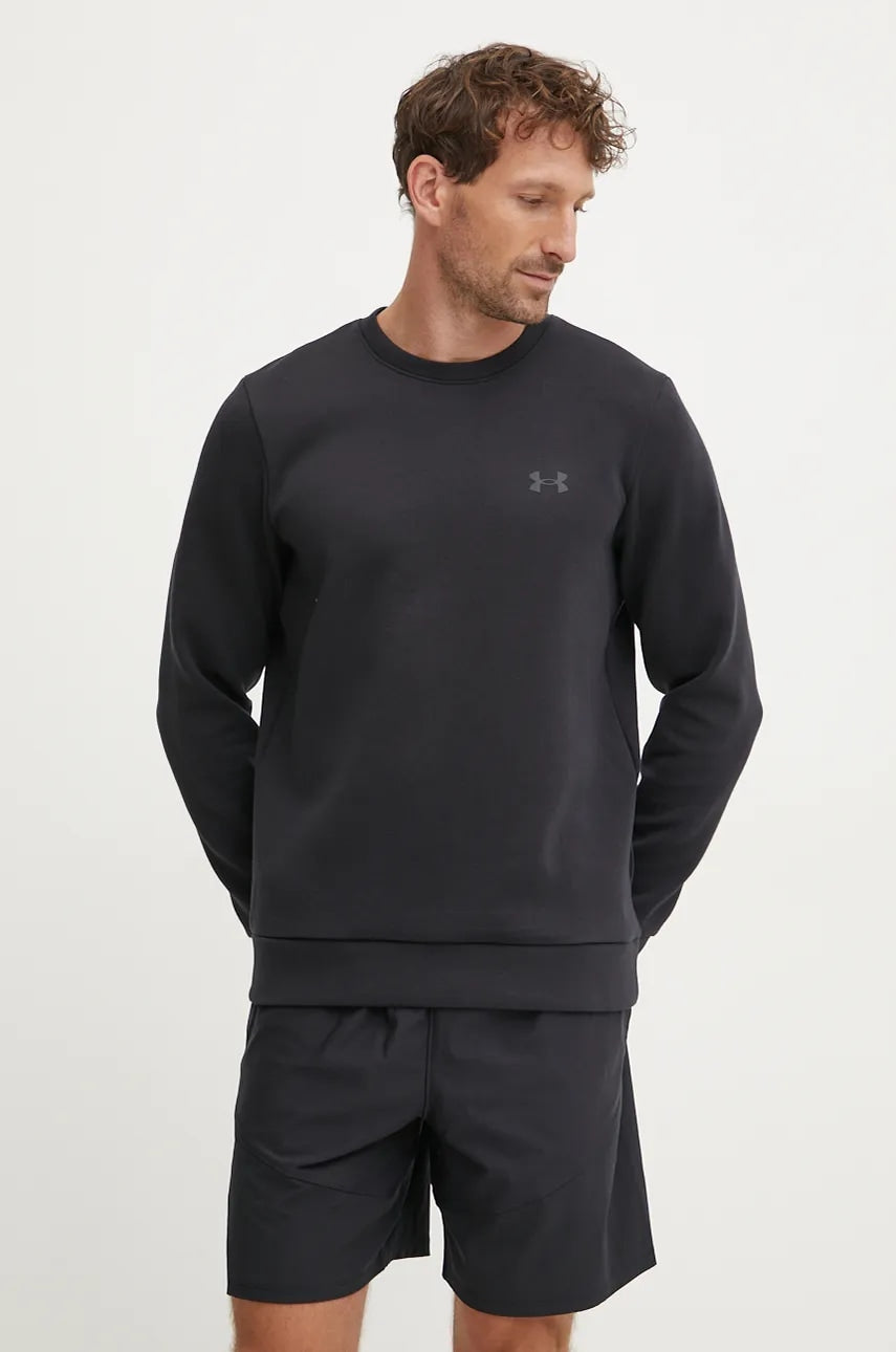 Dukserica Under Armour Unstoppable Fleece Crew za muškarce, boja: crna, s tiskom, 1389351