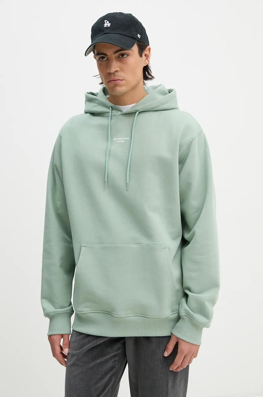 Pamučna dukserica Drôle de Monsieur Le Hoodie Slogan Classique za muškarce, boja: zelena, s kapuljačom, bez uzorka, E.HO161.CO127.WG Le Hoodie Slogan 