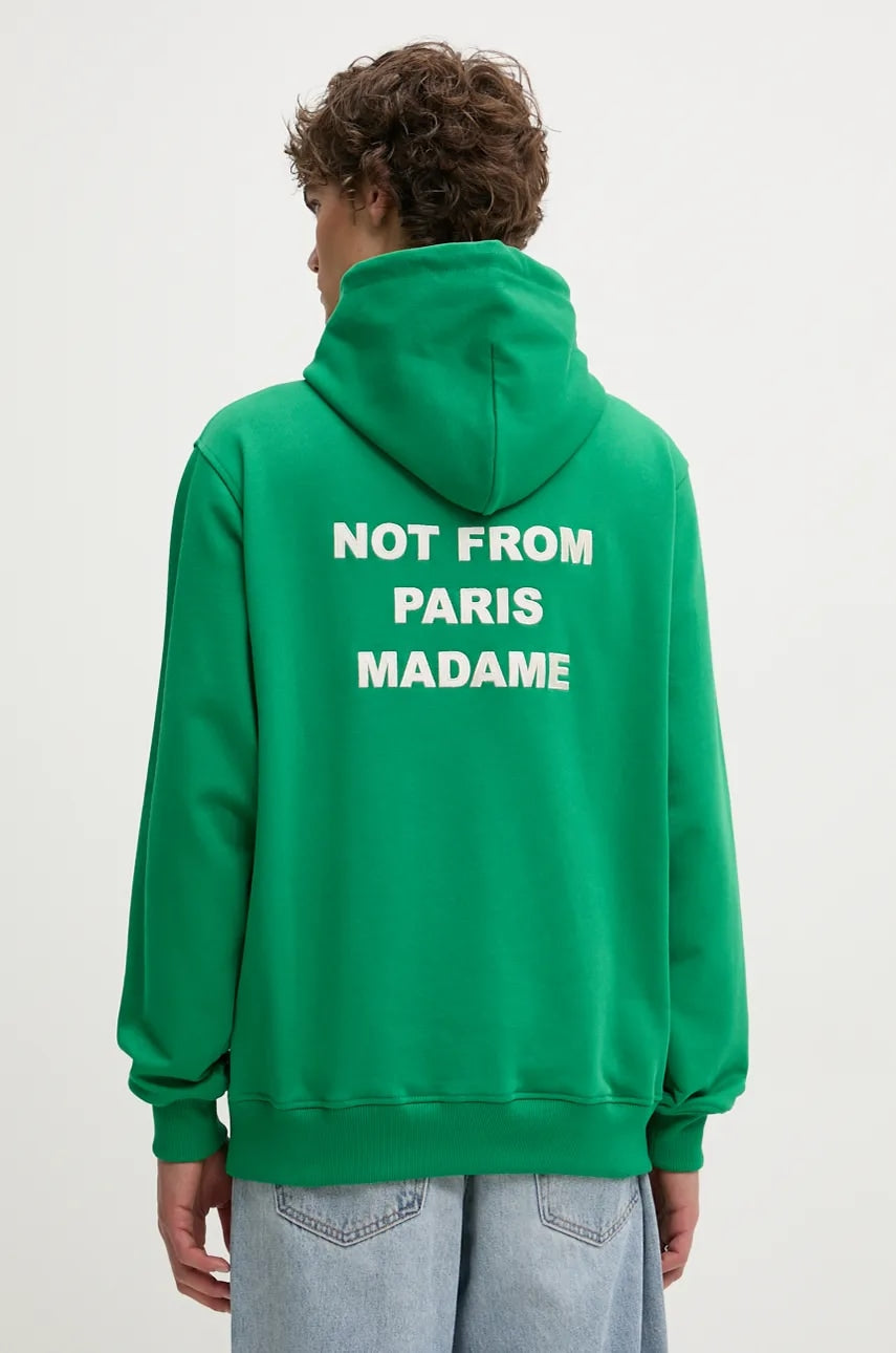 Pulover Drôle de Monsieur moški, zelena barva, s kapuco, E.HO162.CO127.GN Le Hoodie Slogan