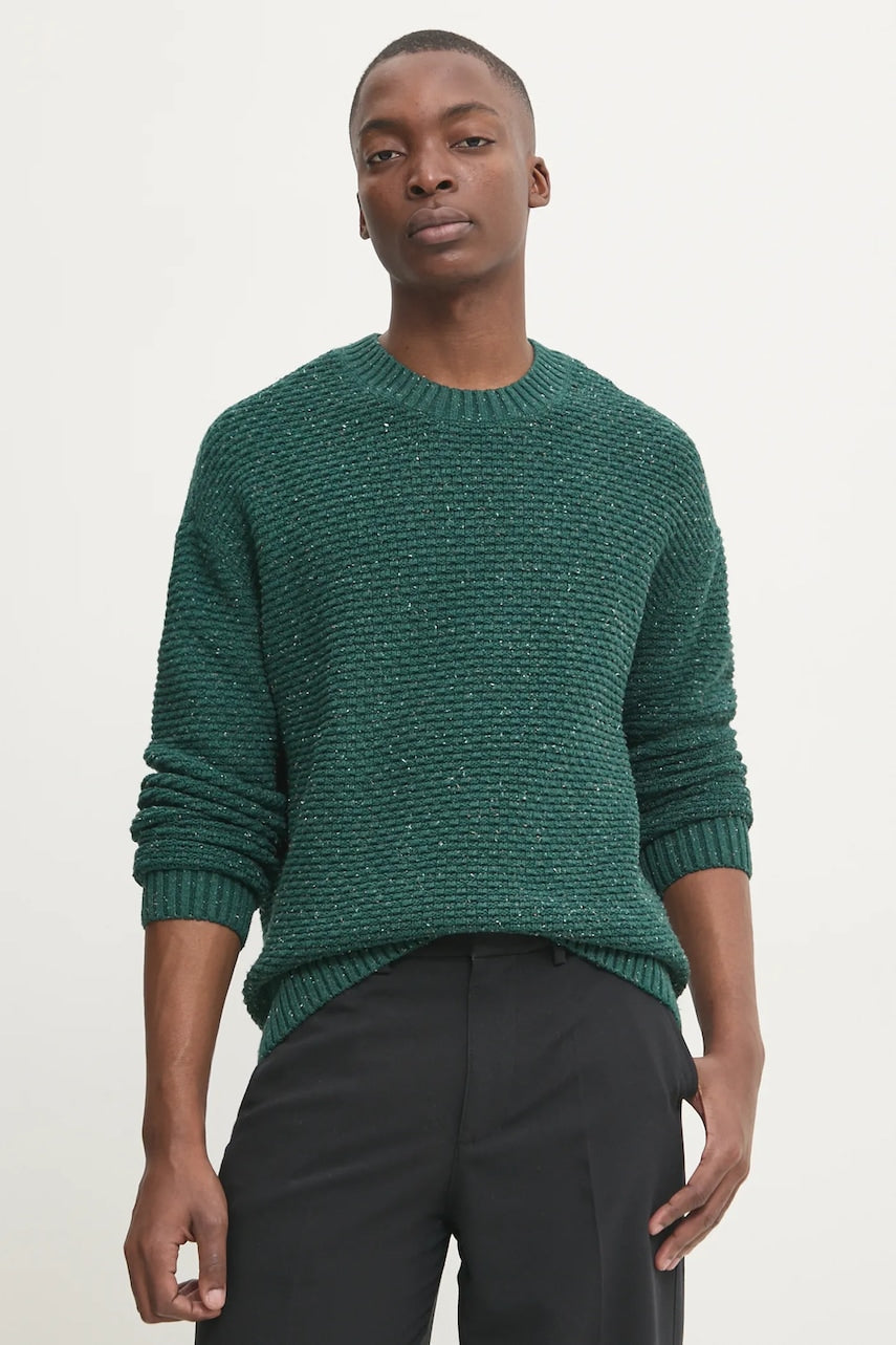 Pulover Hollister Co. za muškarce, boja: zelena, topli, KI320-4049