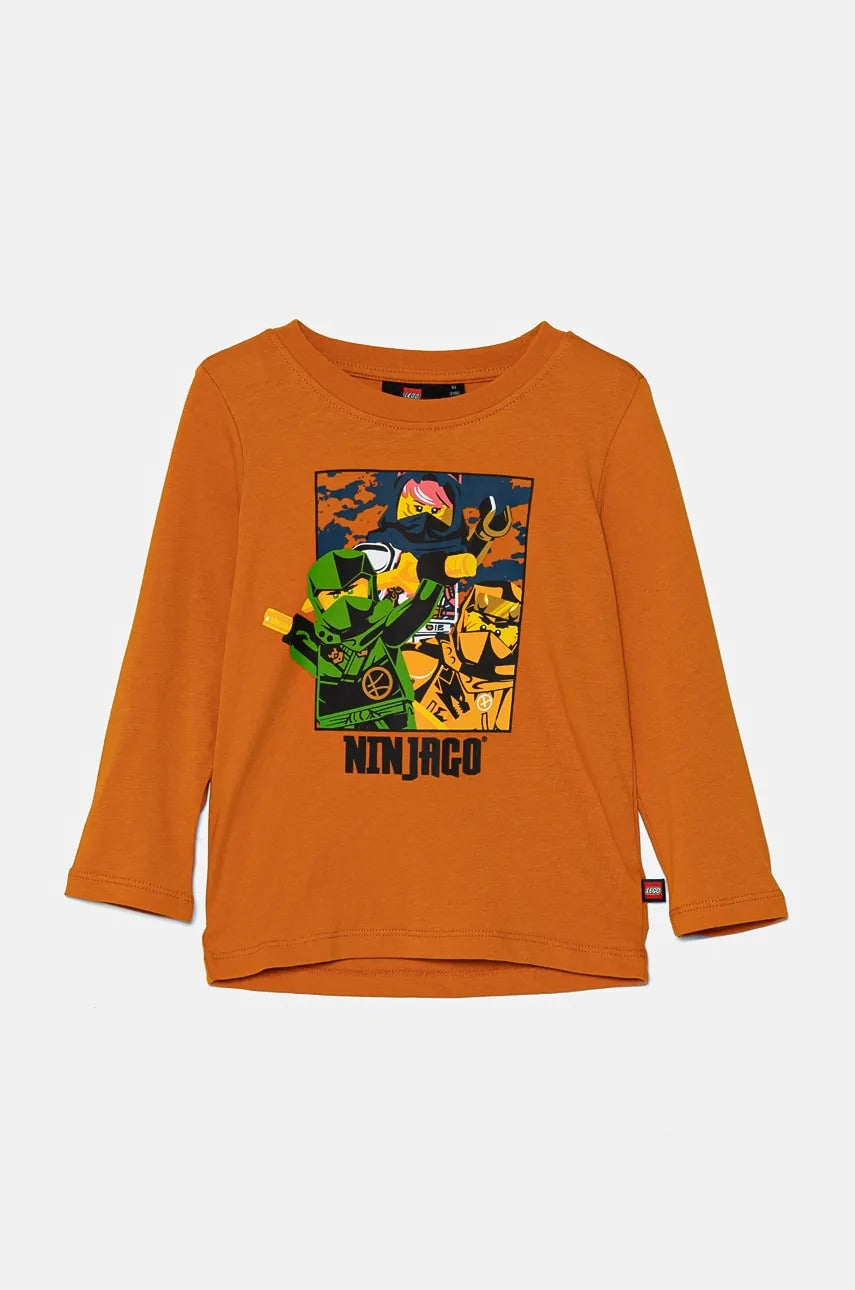 Dječja pamučna majica dugih rukava Lego LWTANO 621 boja: narančasta, s tiskom, 12011285