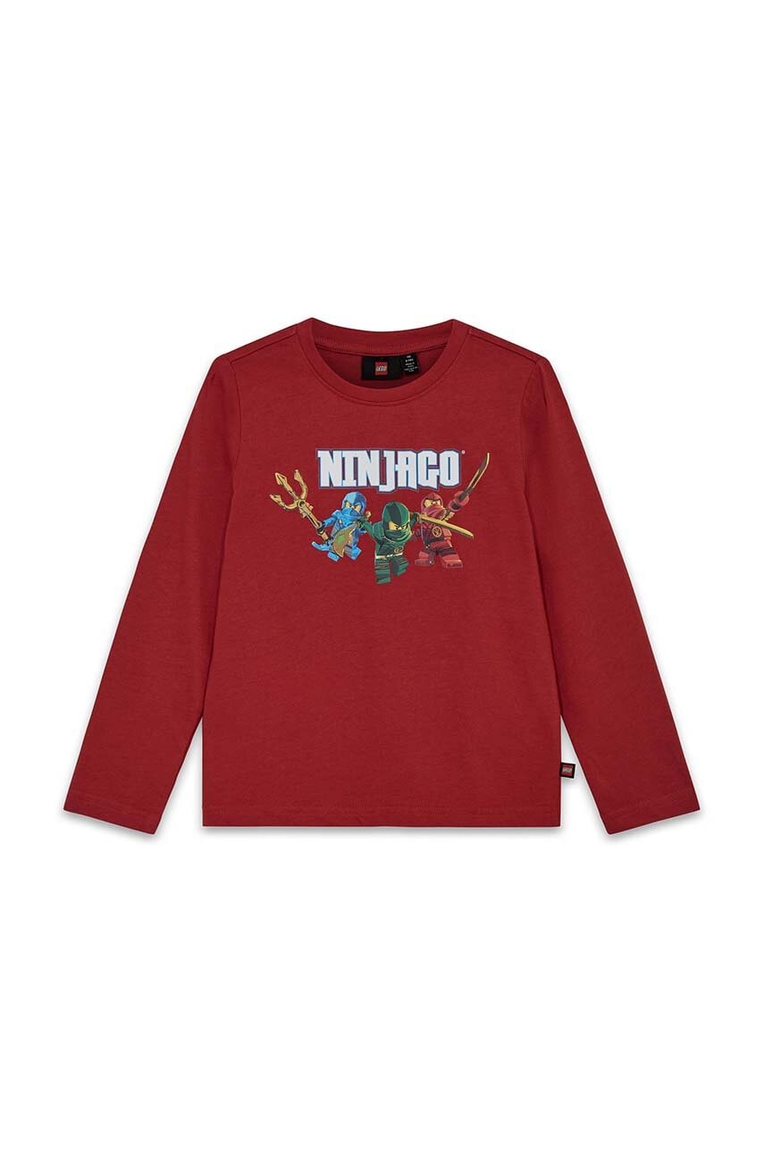 Dječja pamučna majica dugih rukava Lego LWTANO 620 boja: bordo, s tiskom, 12011307