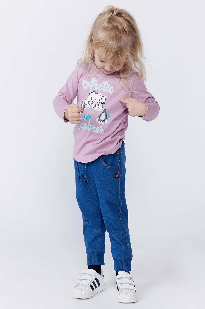 Dječja pamučna majica dugih rukava Lego LWTAY 600 boja: ljubičasta, 12011362