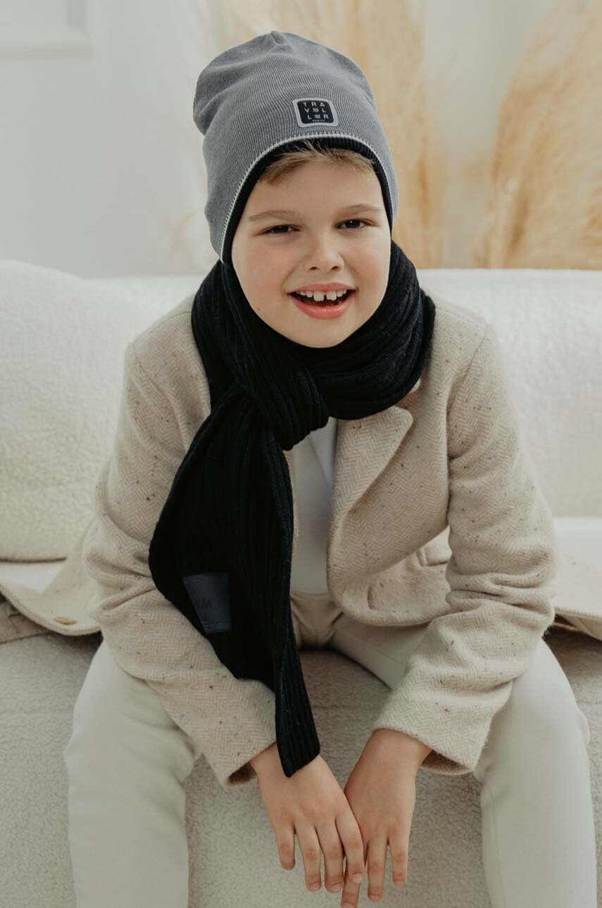 Dječja kapa Jamiks TAMARINO boja: siva, od tanke pletenine, JZH291