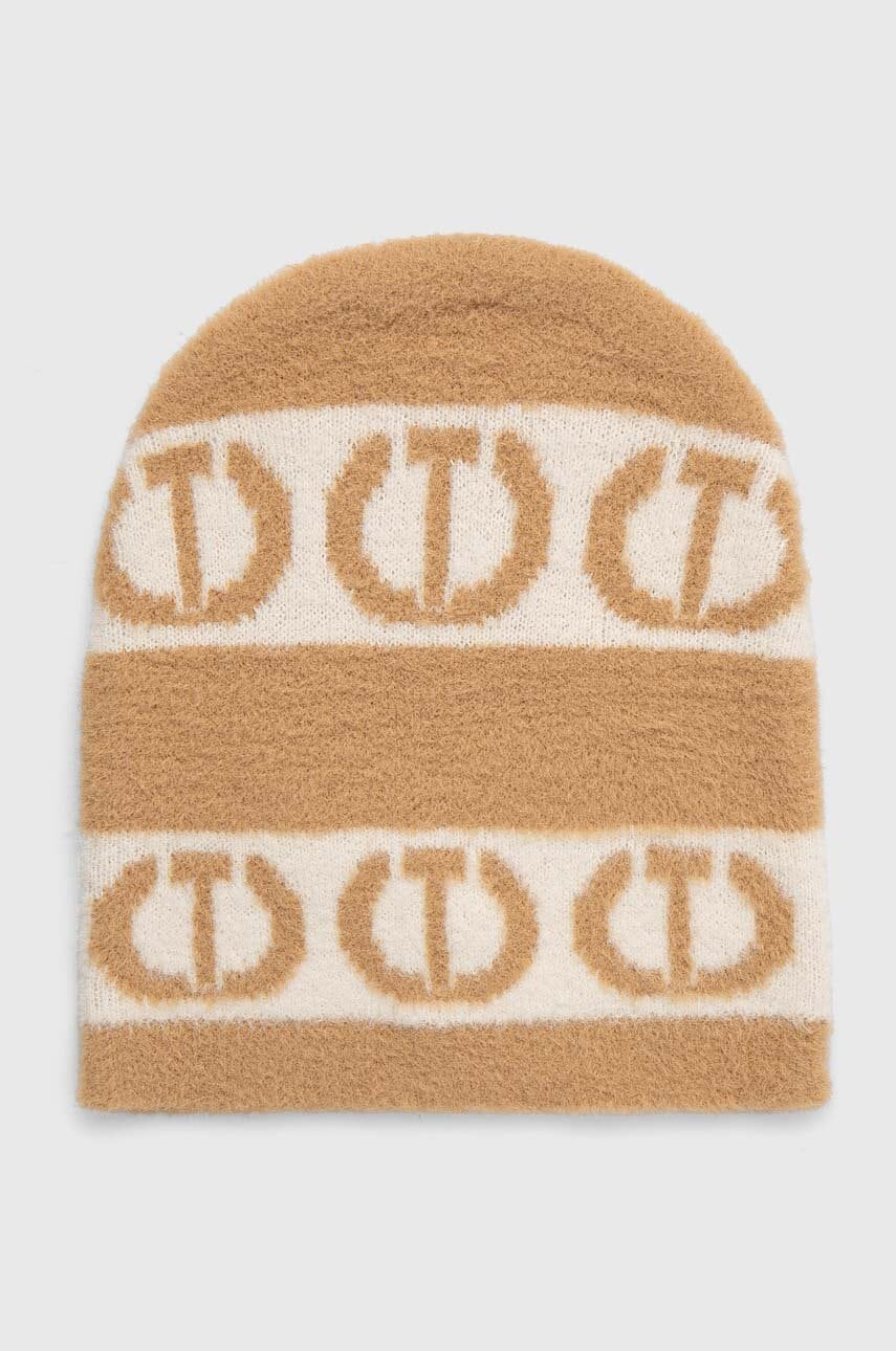 Kapa Twinset boja: smeđa, od tanke pletenine, 242TA4641