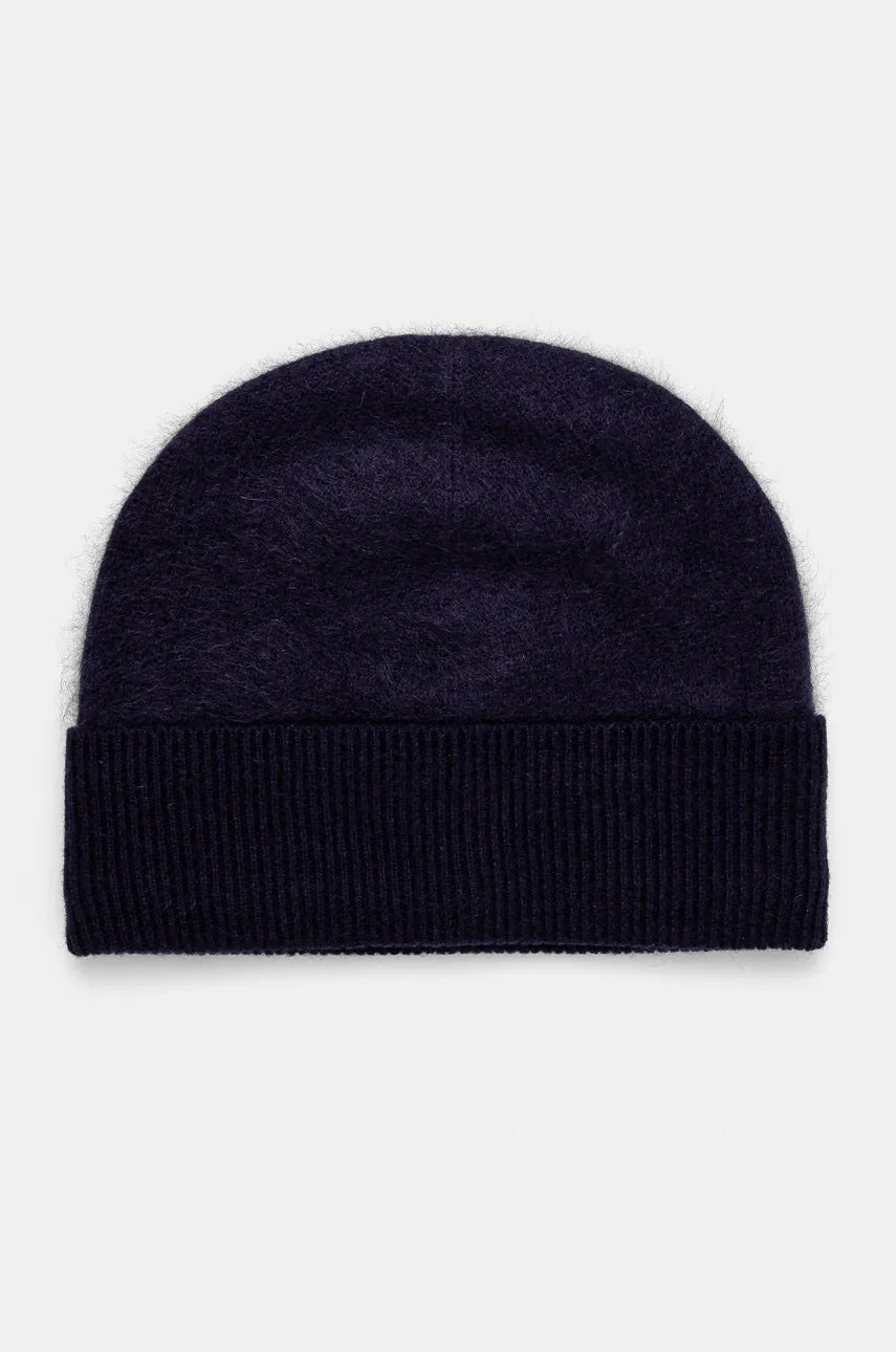 Kapa od kašmira BOSS boja: tamno plava, od tanke pletenine, vunena, 50524296