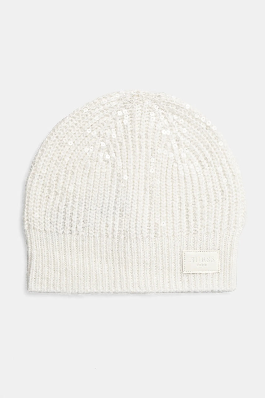 Kapa s dodatkom vune Guess RILEY boja: bijela, od tanke pletenine, W4BZ26 Z3J92