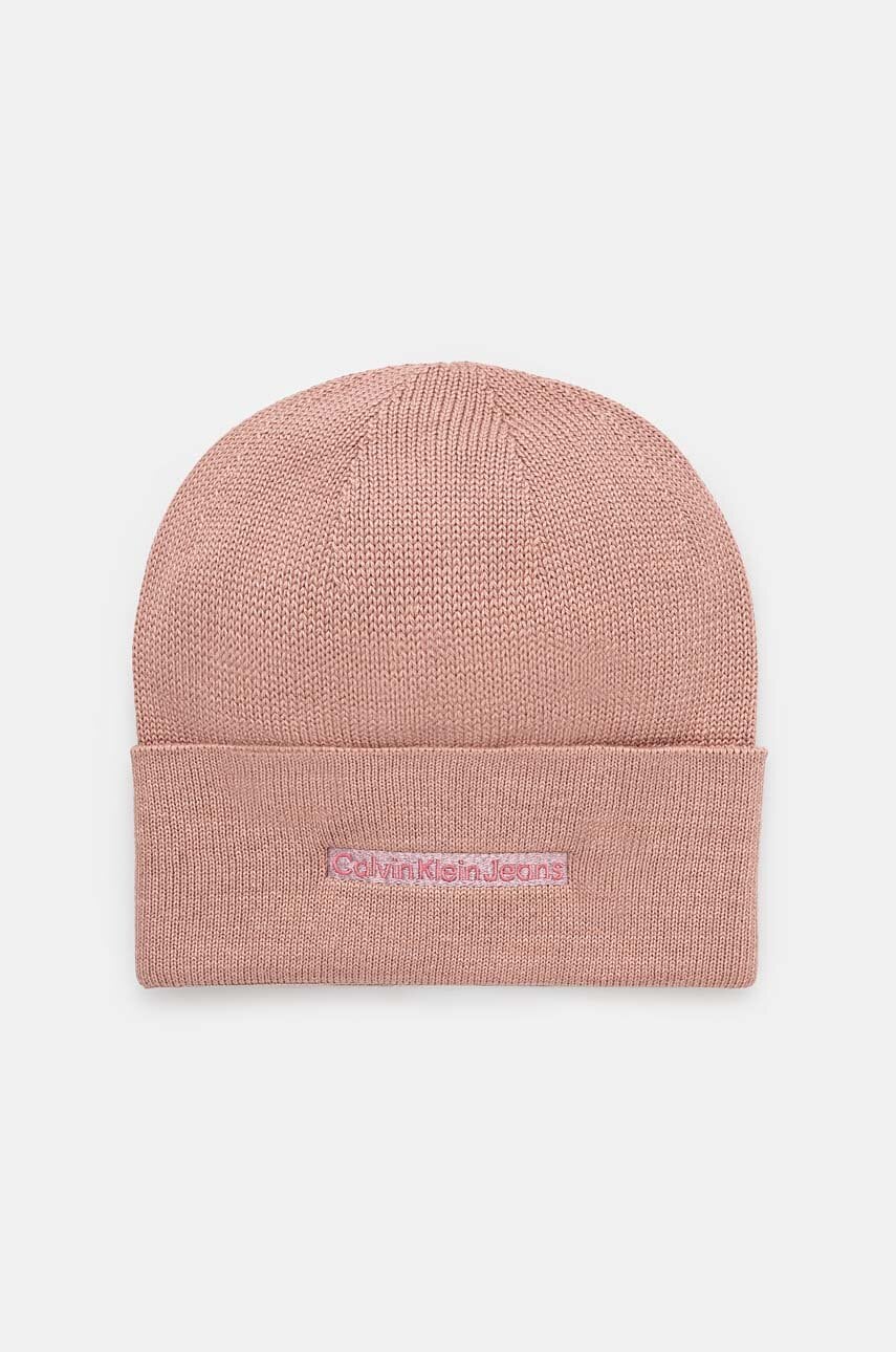 Kapa Calvin Klein Jeans boja: ružičasta, od tanke pletenine, K60K612651
