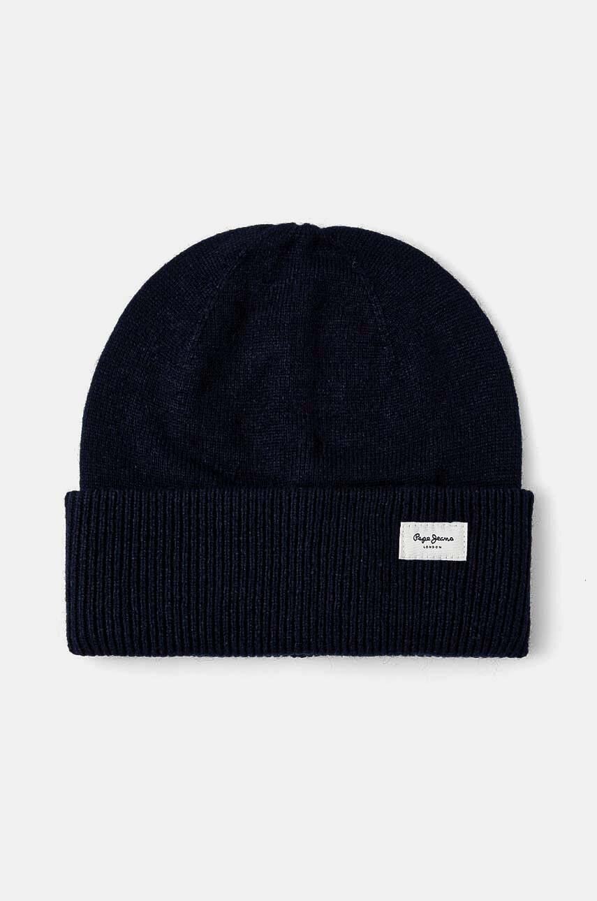 Kapa s dodatkom vune Pepe Jeans YELA HAT boja: tamno plava, od tanke pletenine, PL040360