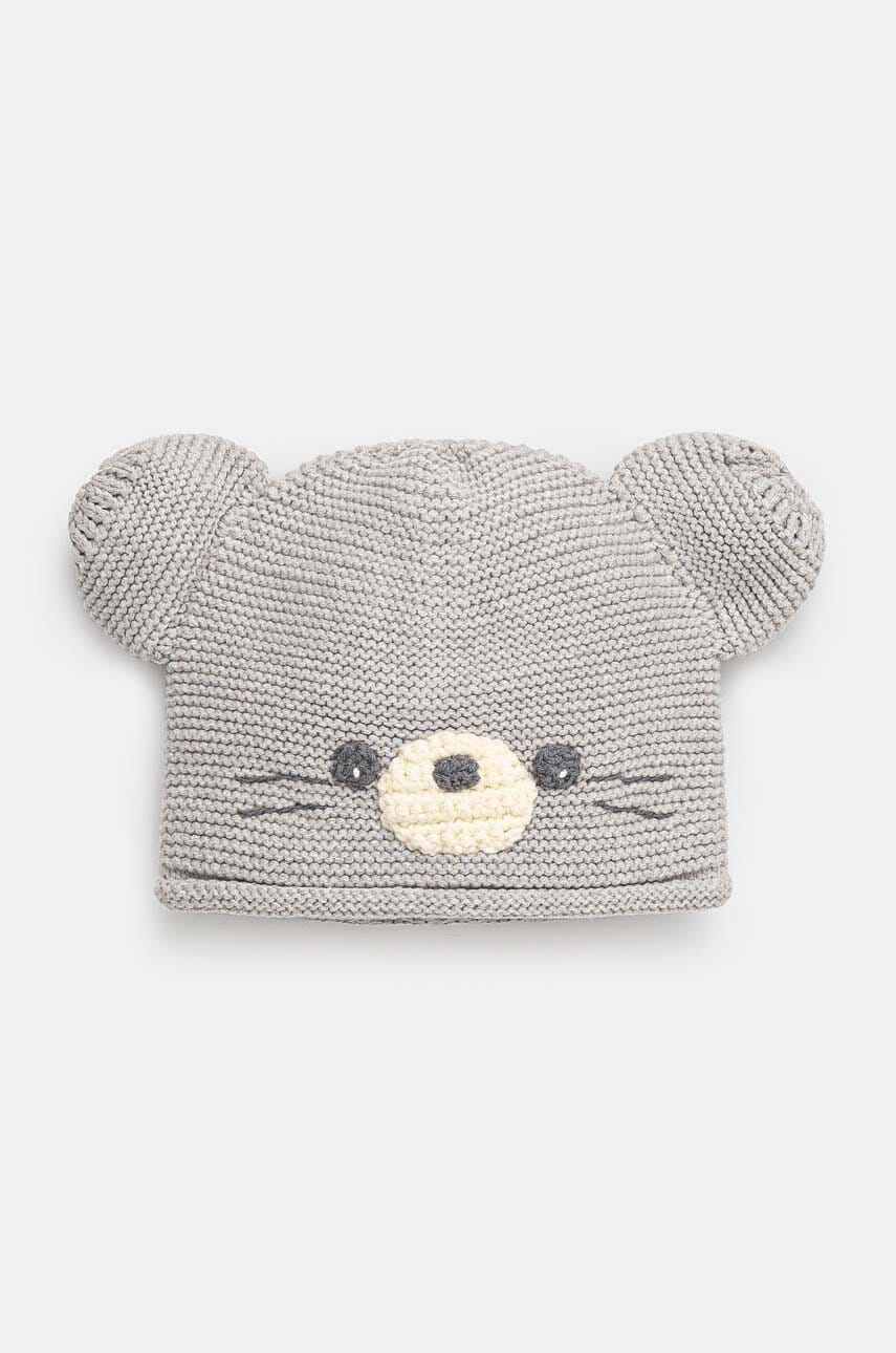 Dječja kapa United Colors of Benetton boja: siva, od tanke pletenine, 6VEEAA00P