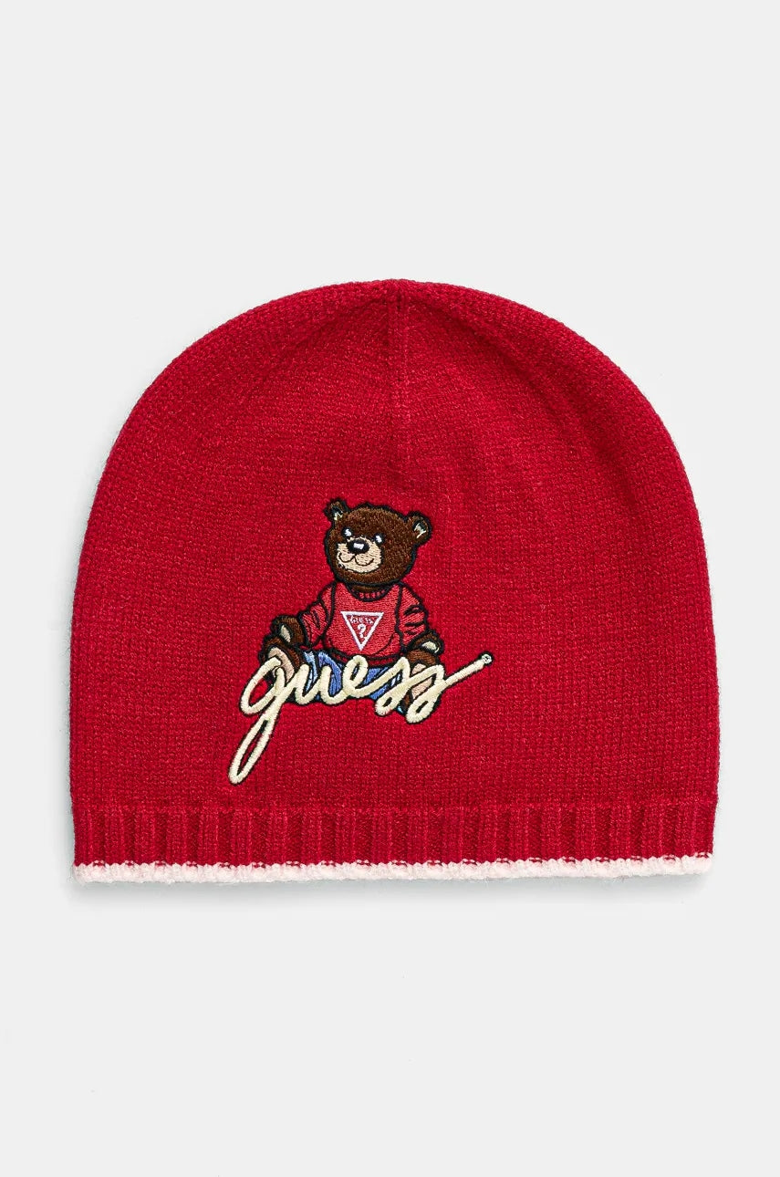 Dječja kapa Guess boja: crvena, od tanke pletenine, H4BZ09 Z2QP0
