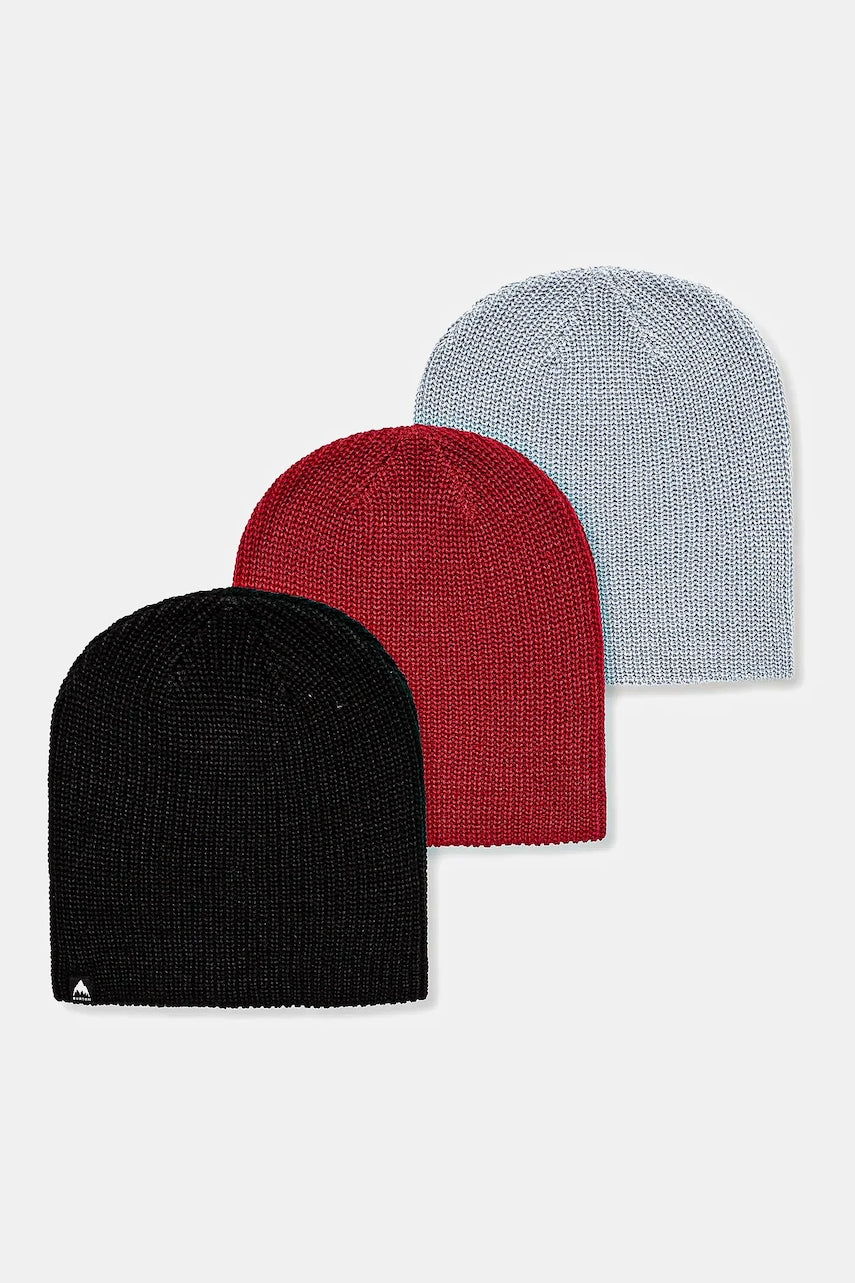 Dječja kapa Burton 3-pack boja: crvena, od tanke pletenine, 234591