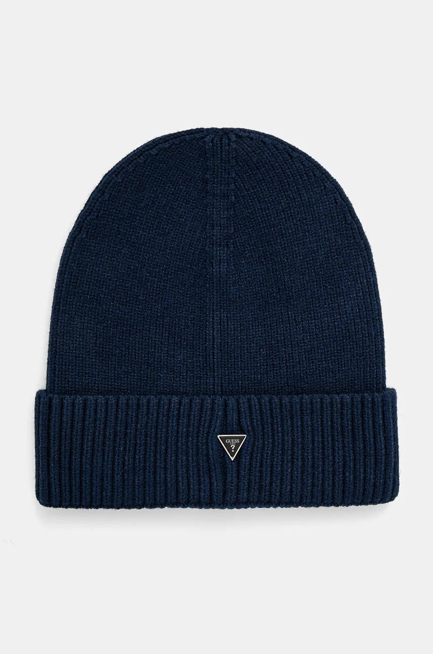 Kapa Guess boja: tamno plava, od tanke pletenine, AM9430.POL01