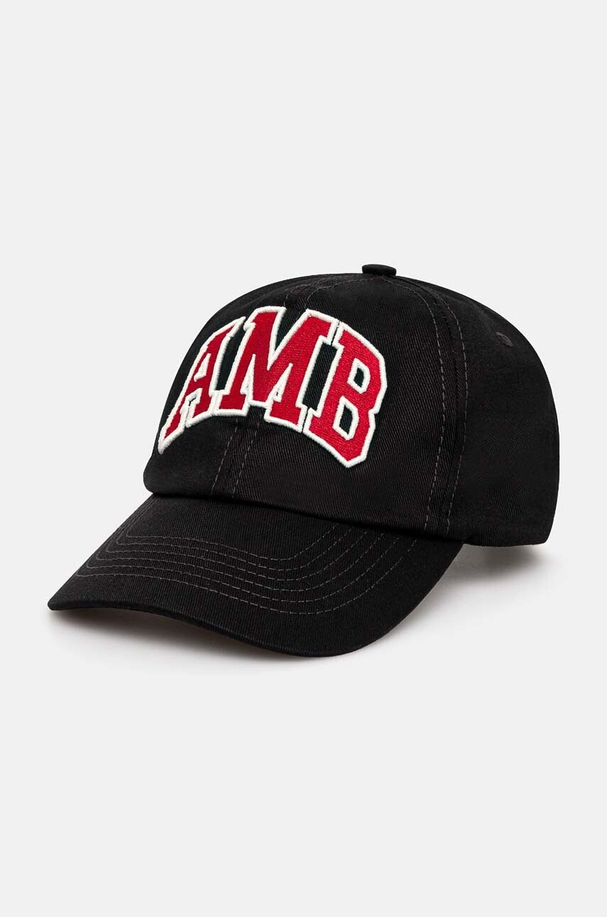 Pamučna kapa sa šiltom AMBUSH Baseball Cap Tap boja: crna, s aplikacijom, BMLB002F24FAB0011028
