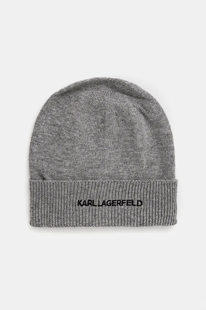 Kapa s dodatkom vune Karl Lagerfeld boja: siva, od tanke pletenine, 246M3320
