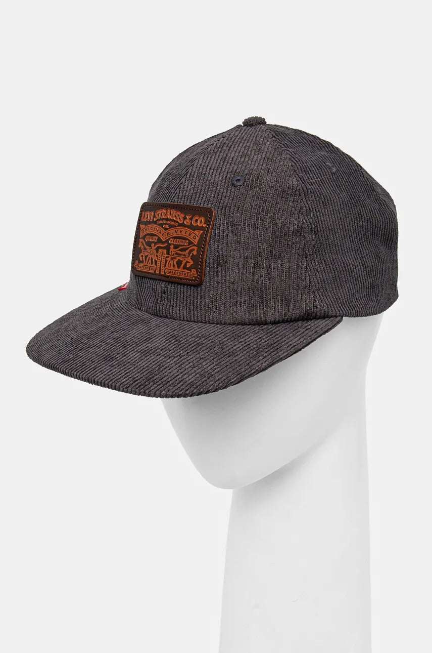 Baseball kapa iz rebrastega žameta Levi's siva barva, 000A9-0004