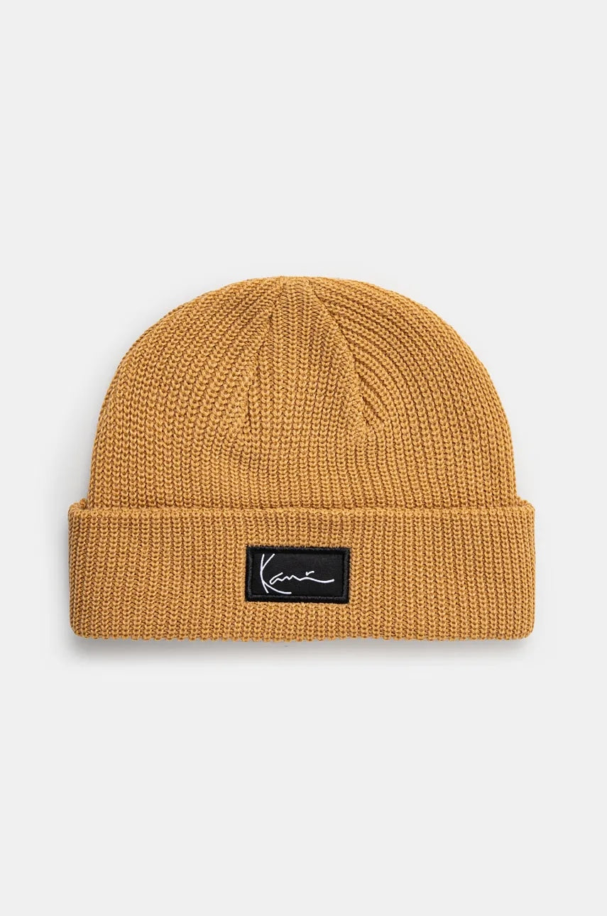Kapa Karl Kani boja: žuta, od tanke pletenine, 7020347