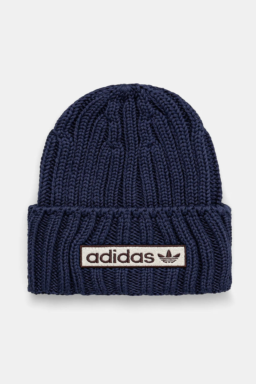 Pamučna kapa adidas Originals boja: tamno plava, od tanke pletenine, pamučna, IY4109