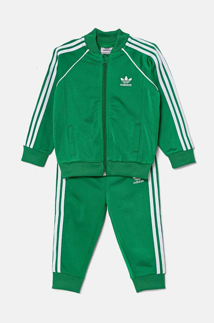 Otroška trenirka adidas Originals SST TRACKSUIT zelena barva, IX5176