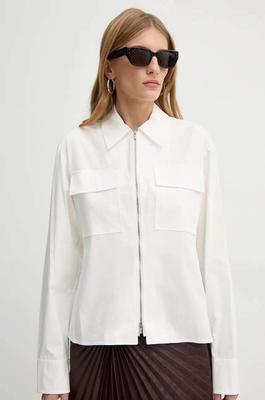 Košulja A.L.C. za žene, boja: bijela, regular, s klasičnim ovratnikom, 5TOPS01732