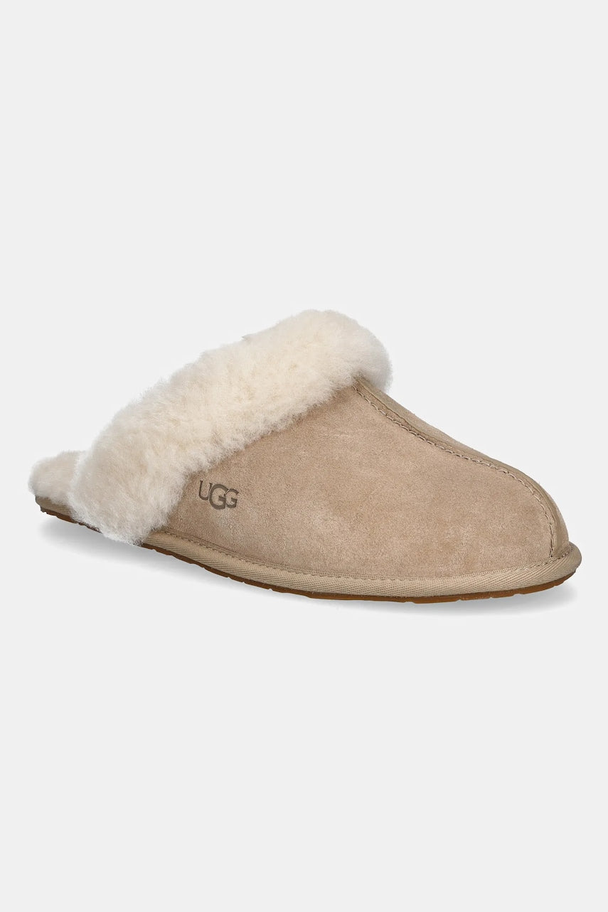 Kućne papuče od brušene kože UGG Scuffette II boja: bež, 1106872-SAN