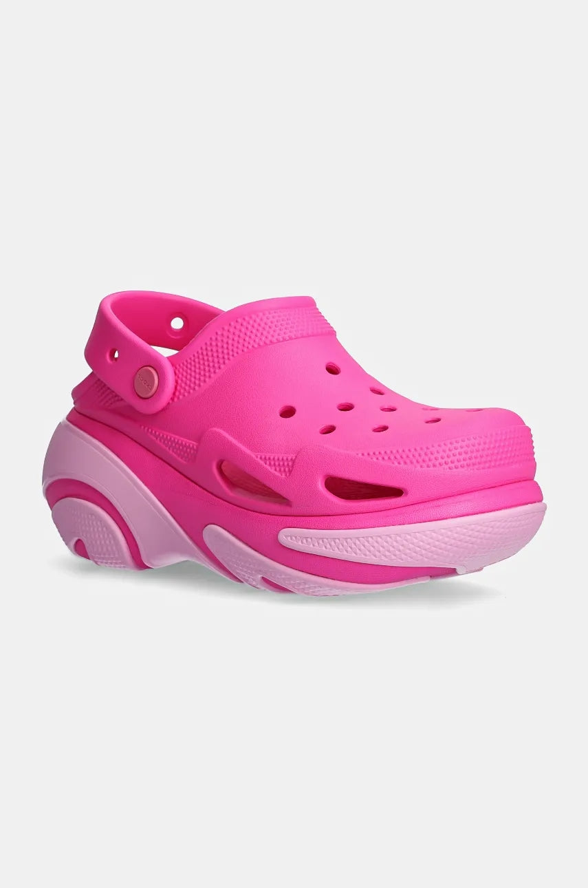 Natikače Crocs Bubble Crush Clog za žene, boja: ružičasta, s platformom, 210061