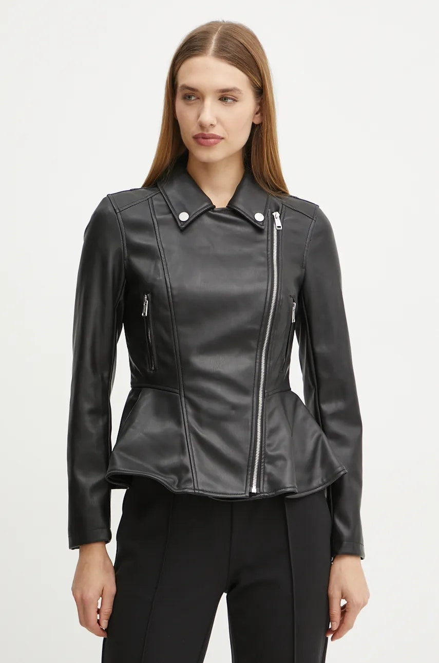 Biker jakna Guess ženska, črna barva, W4BL3T KCP70