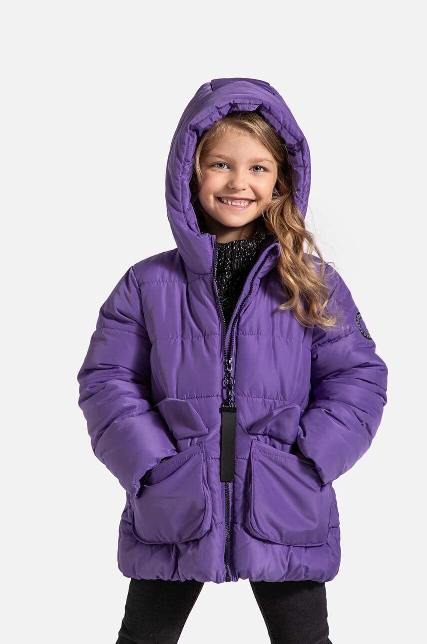 Otroška jakna Coccodrillo vijolična barva, OUTERWEAR GIRL KIDS