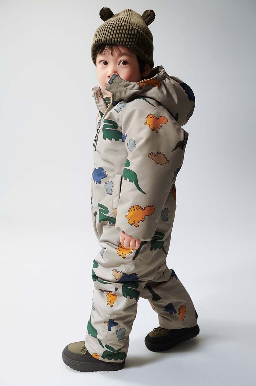 Otroški zimski kombinezon Liewood Isa Snowsuit siva barva, LW19437