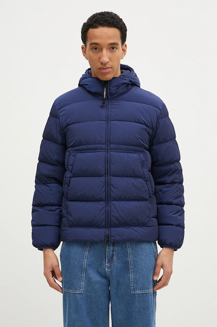Jakna C.P. Company Chrome-R Goggle Down Jacket za muškarce, boja: tamno plava, za zimu, 17CMOW079A005904G