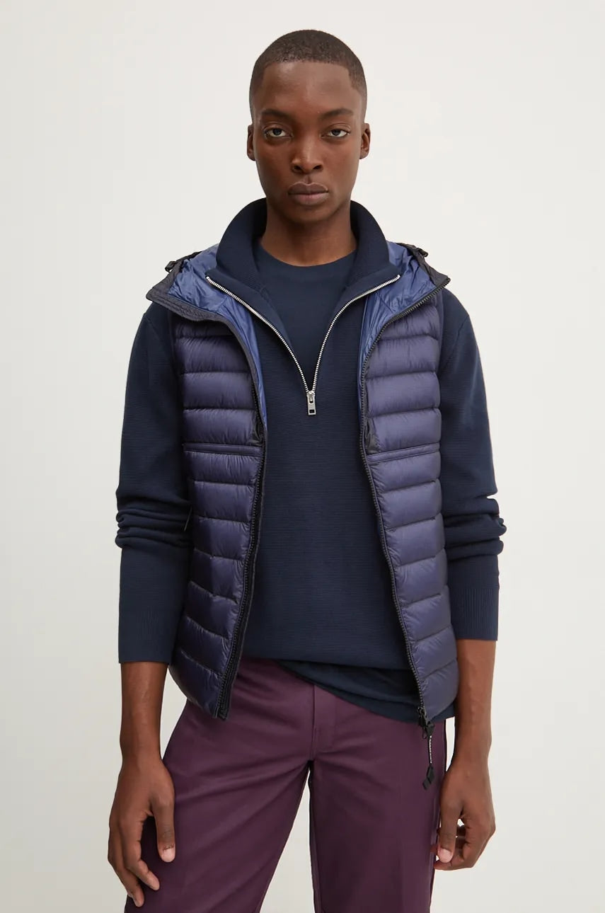 Pernati prsluk C.P. Company za muškarce, boja: tamno plava, za prijelazno razdoblje, 17CMOW074A006099A