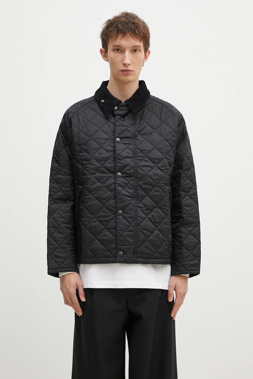Jakna Barbour OS Transport Quilted Jacket moška, črna barva, MQU1796
