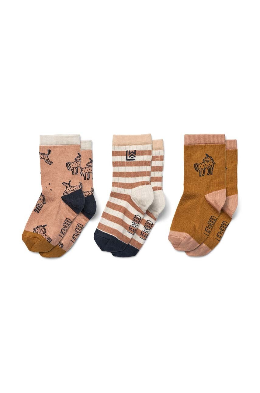 Otroške nogavice Liewood Silas Socks 3-Pack 3-pack roza barva, LW15118
