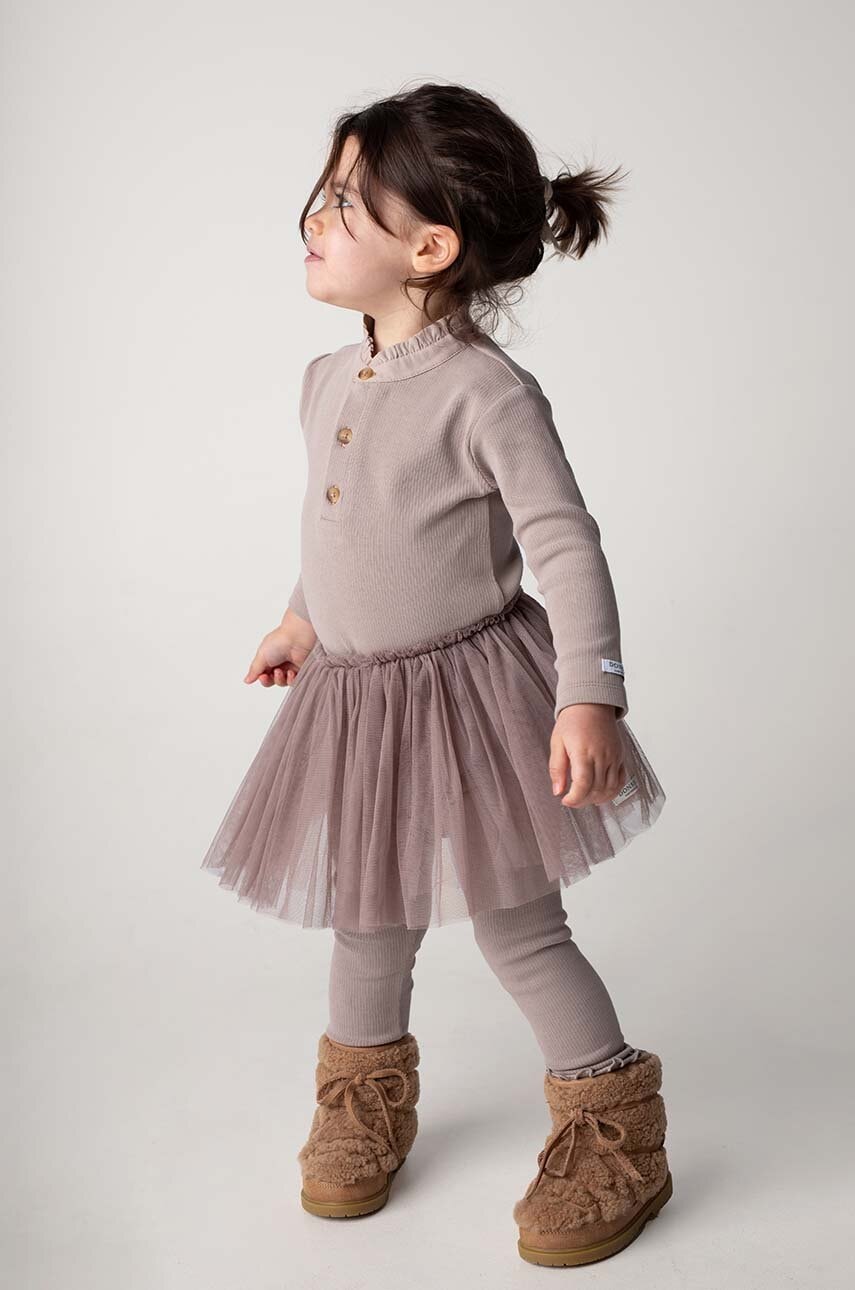 Tajice za bebe Donsje Joline Leggings boja: smeđa, bez uzorka, 4080000