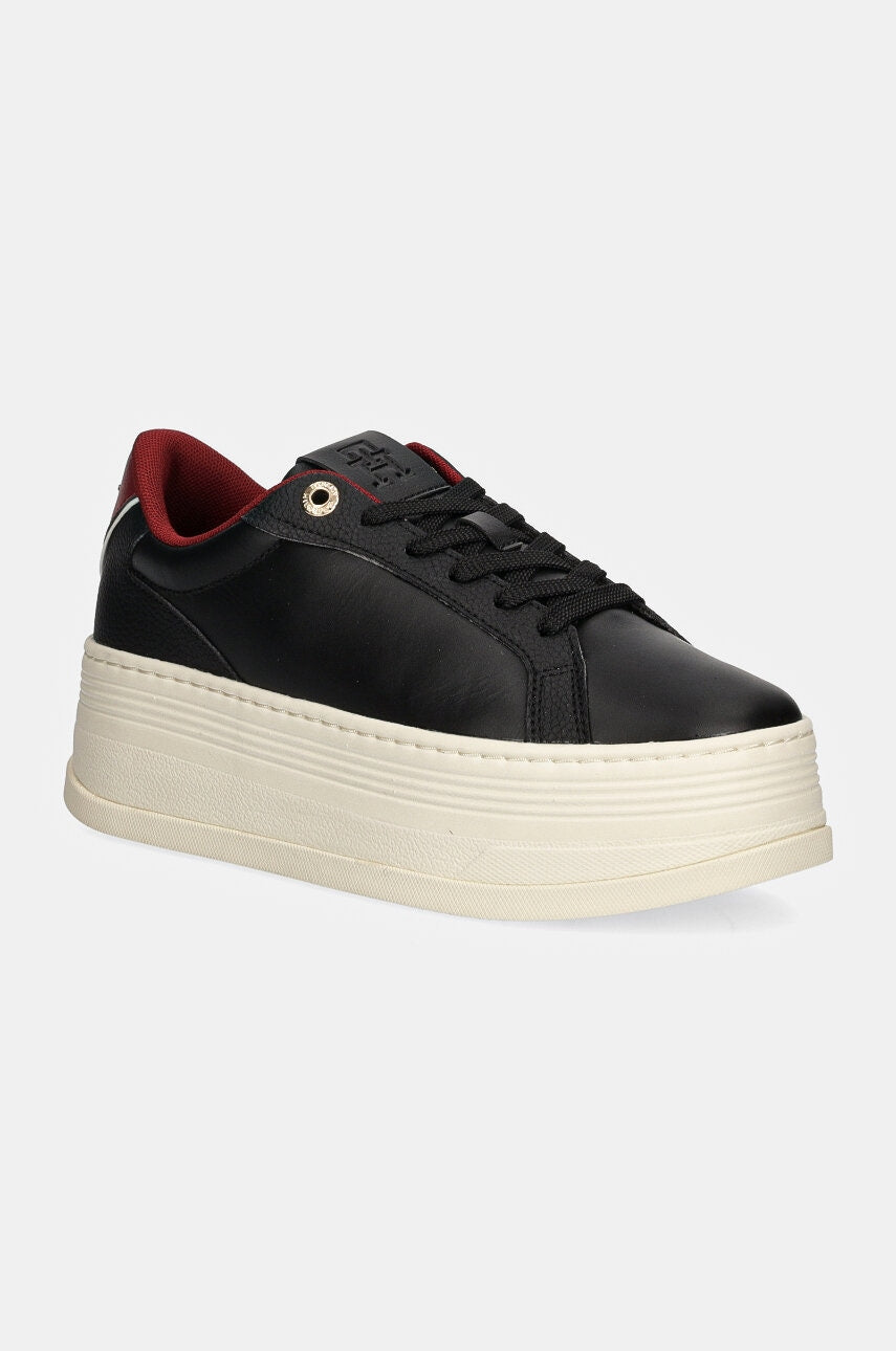 Tenisice Tommy Hilfiger TH PLATFORM SNEAKER TRIANGLE boja: crna, FW0FW08115