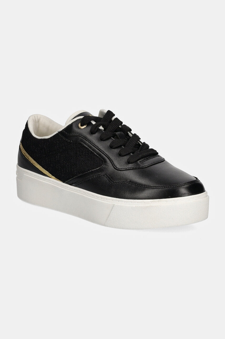 Superge Tommy Hilfiger PLATFORM MONOGRAM SNEAKER črna barva, FW0FW08121
